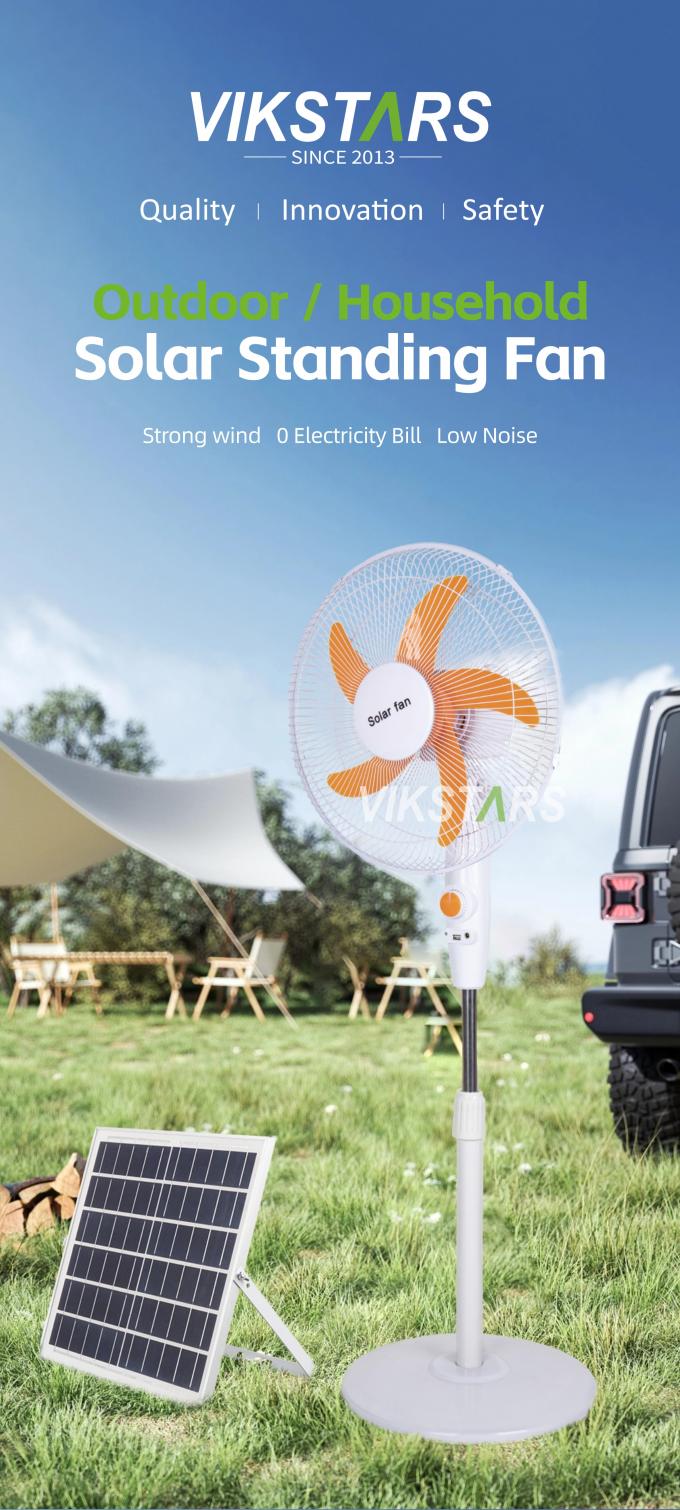 16calowy wentylator słoneczny zasilany energią słoneczną do użytku w obozach domowych 0