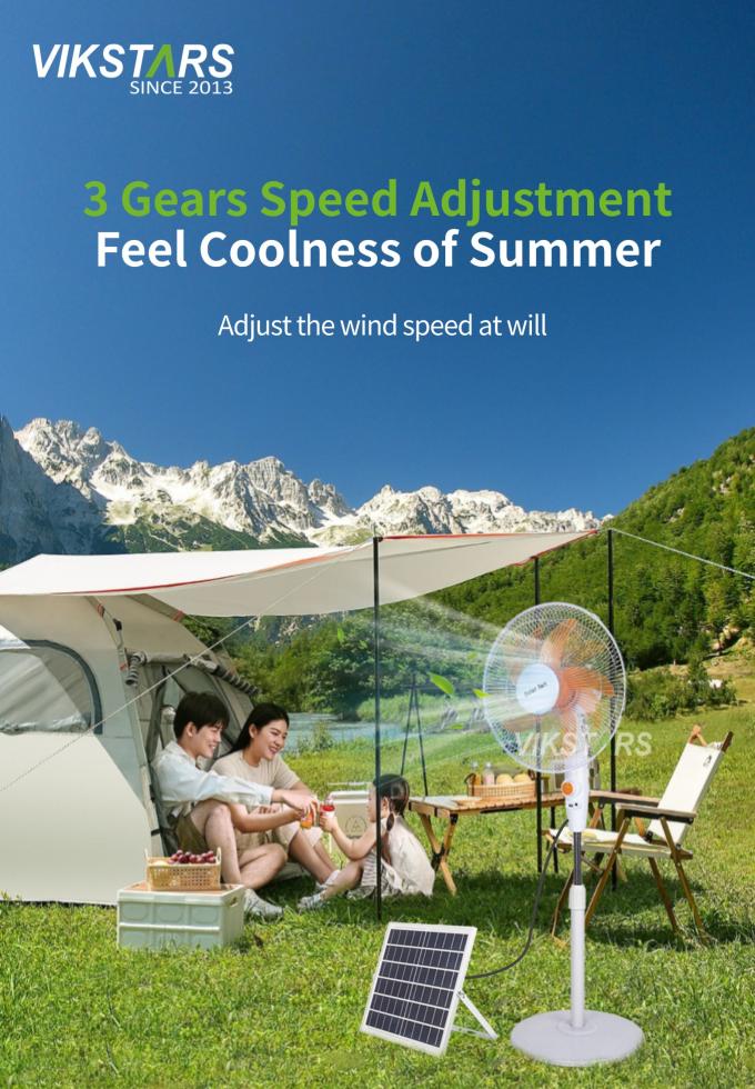 16calowy wentylator słoneczny zasilany energią słoneczną do użytku w obozach domowych 13