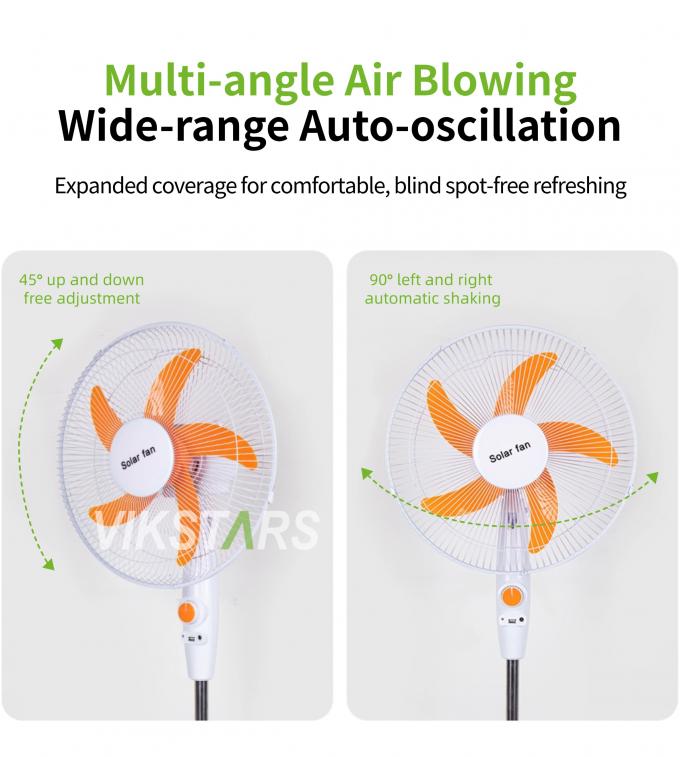 16calowy wentylator słoneczny zasilany energią słoneczną do użytku w obozach domowych 15