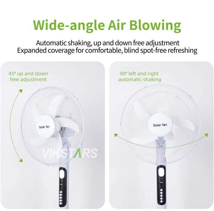 Wentylator stojący solarny 16 cali z oświetleniem, energooszczędny do biwakowania na świeżym powietrzu i wędkowania 10