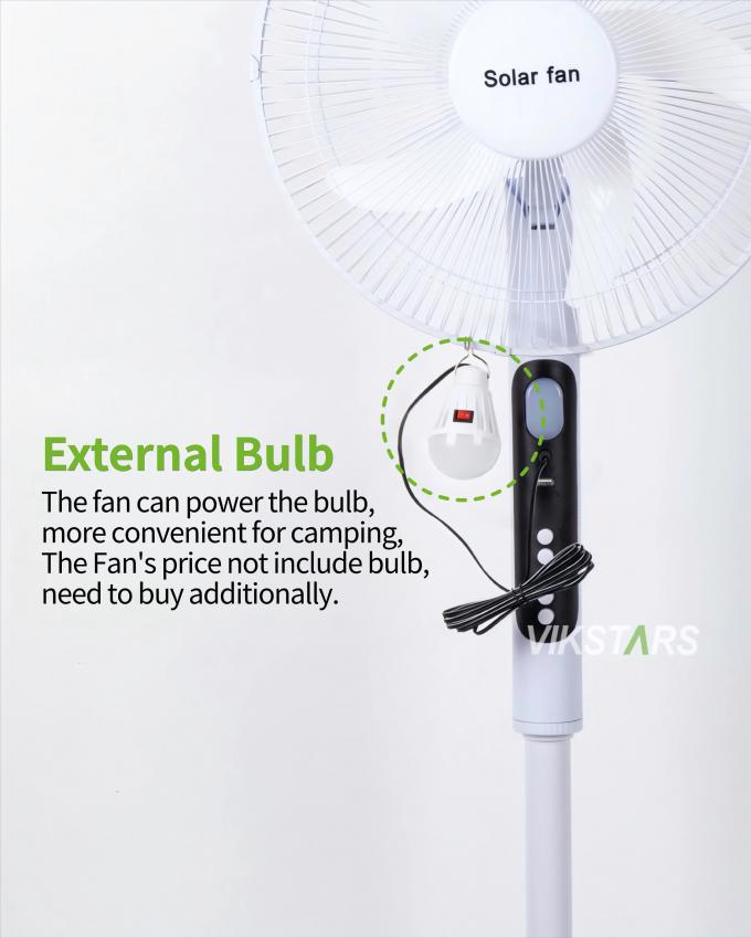 Wentylator stojący solarny 16 cali z oświetleniem, energooszczędny do biwakowania na świeżym powietrzu i wędkowania 13